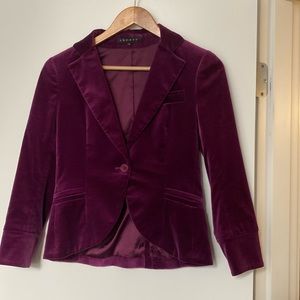 Majestic Theory purple velvet blazer 3/4 sleeve - women size 2